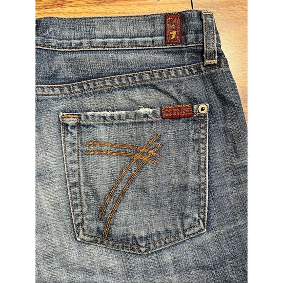 Vintage Y2K 7 For All Mankind Low Rise Dojo Flared Jeans - Picture 3 of 6
